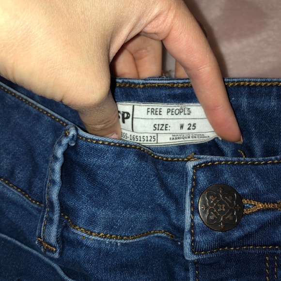 Free People Front Pocket Blue High-waisted Jeggings - Picture 3 of 6